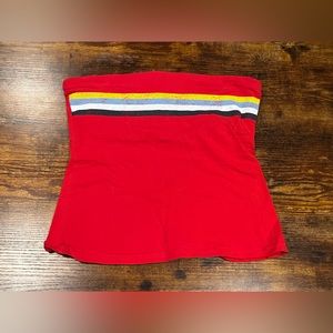 Red Tube Top w/ Stripes